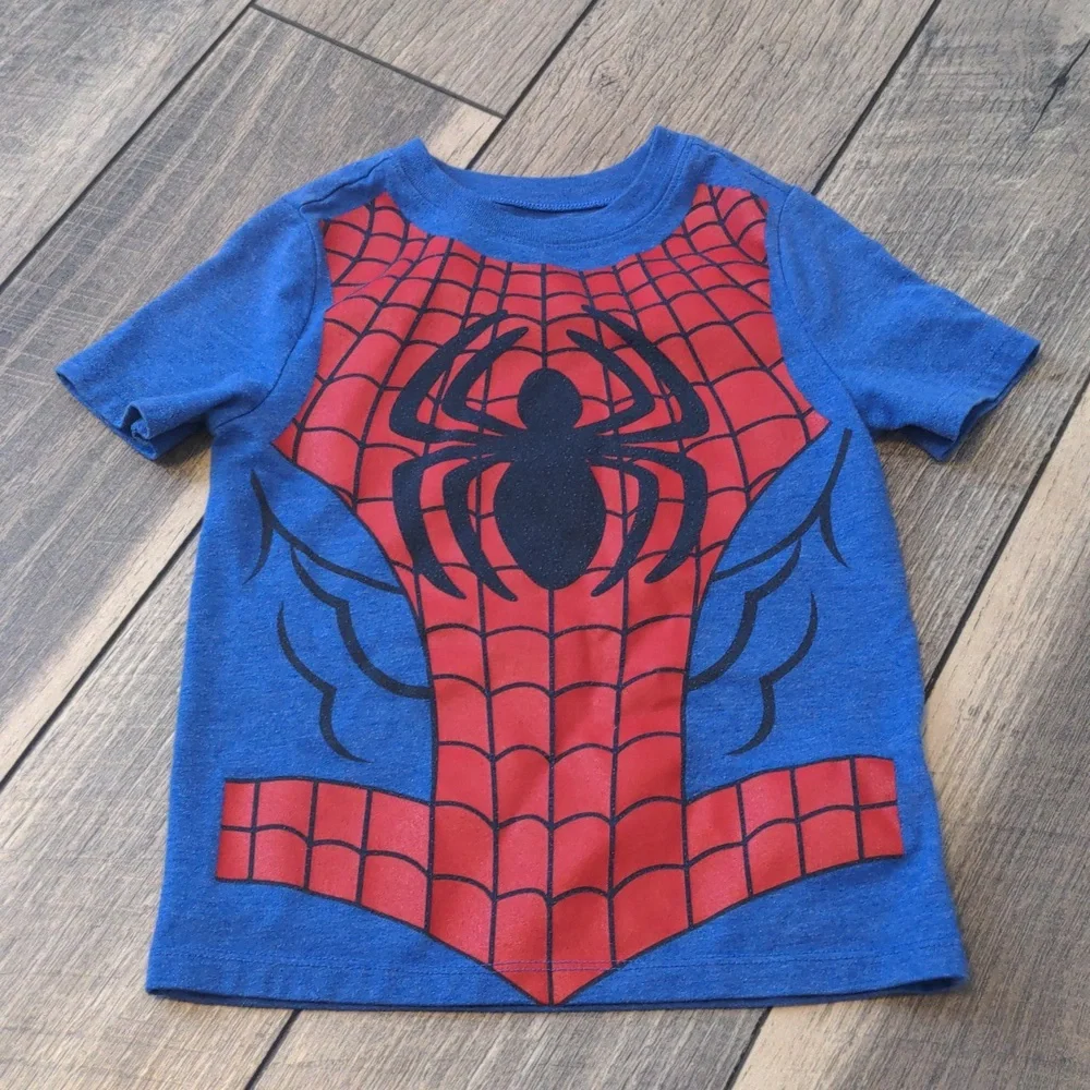 Old Navy Marvel Spider-Man Short Sleeve Graphic T-Shirt 4T Blue VGUC